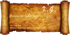 Kocsis Gábor névjegykártya